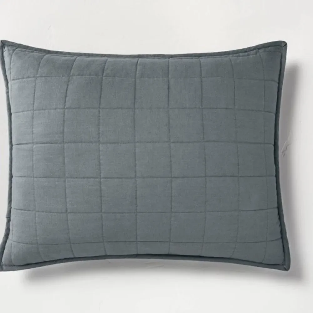 Casaluna Heavyweight Linen Blend Quilt Pillow Sham - Casaluna grey